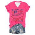 thumbnail image 1 of TSADFHJI Hauts de Noël Grande Taille pour Femmes T-Shirt à Manches Courtes Col Rond Imprimé Lettre, 1 of 3