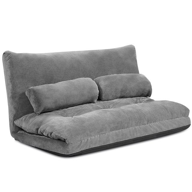 Giantex Canapé de Sol Réglable, Canapé-Lit Paresseux à 6 Positions, Canapé Multifonction pour s'Asseoir pour Lire, Dormir, Jouer, Gris