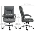 thumbnail image 3 of Vinsetto Home Office Chair Linen Fabric Computer Chair with Armrests Grey, 3 of 10