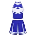 thumbnail image 1 of Ocealan Uniforme de Cheerleading pour Filles Sans Manches avec Jupe Plissée Ensemble Costume Bleu&Blanc 12, 1 of 7