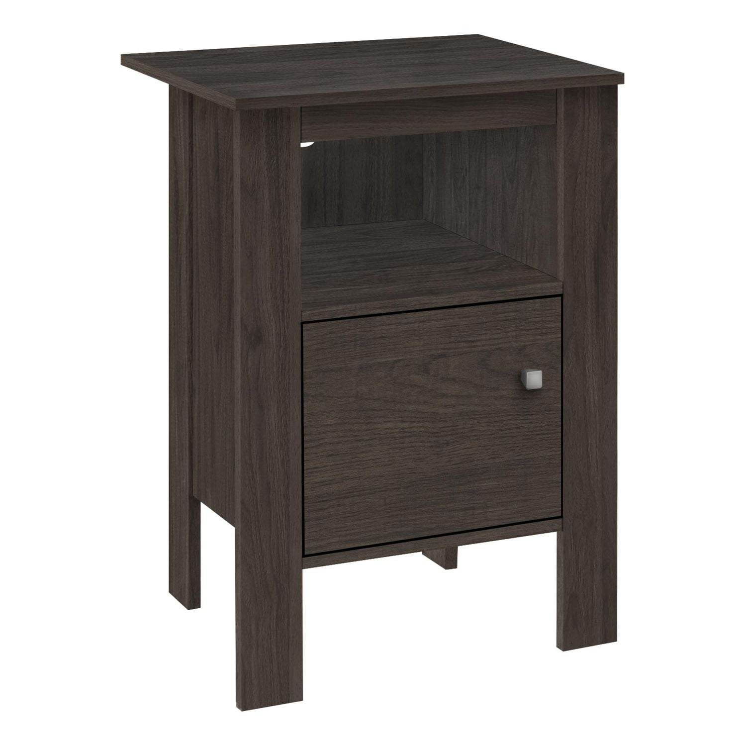 Monarch Specialties  Table D'appoint, Coté, Bout, Table De Nuit, Lampe, Rangement, Salon, Chambre À Coucher, Stratifié Brun, Transitionnel