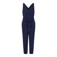 thumbnail image 4 of LSLJS Women Short Sleeve Jumpsuits Casual Summer Rompers Loose Belted Waist Jumpers with Pockets, 4 of 7
