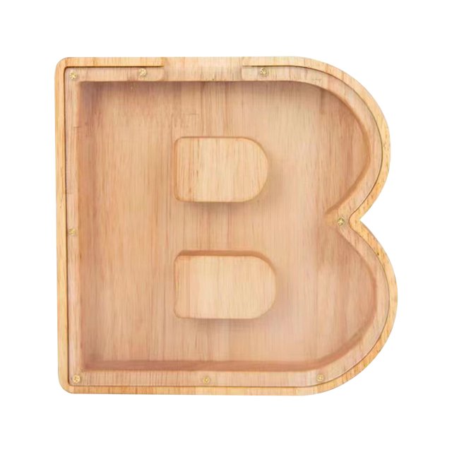 Birdeem Personalized Wooden Name Money Box Wooden Deposit Box Twenty Six English Letters