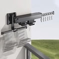thumbnail image 2 of Wall Mounted Clothes Drying Rack, Folding Retractable Laundry Clothing Drying Rack, J Shape Hooks Clothes Hanger Rack, 2 of 8