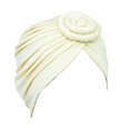 thumbnail image 2 of Women Solid Color African Turban Flower Knot Pre-Tied Bonnet Beanie Cap Headwrap, 2 of 6