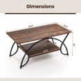 thumbnail image 4 of Giantex 2-Tier Modern Rectangular Coffee Table with One Coffee Table and User Manual, Rustic Brown/White/Dark Brown, 4 of 8