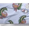 thumbnail image 3 of Soimoi Silk Fabric Peacock Block Print Fabric by The Yard 42 Inch Wide, 3 of 3