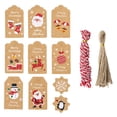 thumbnail image 2 of HOARBOEG 50/100 PC Christmas Tags From Santa Claus Name Tags Holiday Kraft Tags Brown Hang Paper Labels With Ropes For DIY Xmas Holiday Wrap Present Name Card, 2 of 2