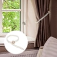 thumbnail image 3 of MasteelfCA 2pcs Metal Pearl Decoration Curtain Tieback Simple Strapping Elastic Belts, 3 of 7