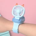 thumbnail image 1 of Mini Portable Wrist Fan. Desktop Or Handheld Two Purpose USB Charging Fan Detachable Wristband With Three Gear Of Wind Speed And Colored Lights, 1 of 6