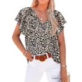 thumbnail image 1 of ORUYROP Blouses Décontractées Boho à Imprimé Floral Col en V Manches Longues Amples pour Femmes, 1 of 4