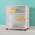 thumbnail image 4 of Sterilite Wide 3 Drawer Cart, Pink, 4 of 6