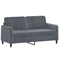 thumbnail image 2 of vidaXL 2 Piece Sofa Set Dark Grey Velvet, 2 of 4