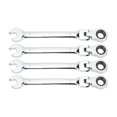 thumbnail image 1 of Swivel Head Ratchet Set, 4Pcs Swivel Head Ratchet Wrenches, Flexible Double End Ratcheting Wrench For Professional Mechanics, 1 of 8