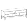 thumbnail image 1 of Harper Solid Hardwood 60 Inch Wide Mid-Century Modern Tv Media Stand In Walnut Brown For Tvs Up To 65 Inches, 1 of 6