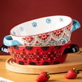 thumbnail image 3 of Vintage Flowers Pattern Ceramic Bakeware Casserole Dish Baking Pan Bakers Lasagna Pans Soup Bowl, 3 of 6