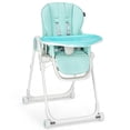 thumbnail image 1 of Babyjoy Baby High Chair Foldable Feeding Chair w/ 4 Lockable Wheels Green, 1 of 8