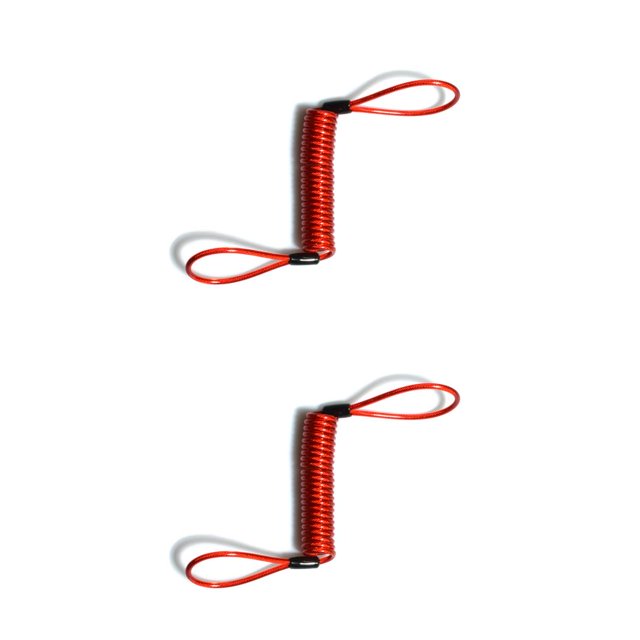 mmirethe Motorcycle Anti-lost Security Alarm Spring Ropes Lanyards Portable Scooter Reminder Cables Accessories 1.38 Meters Red 2Set