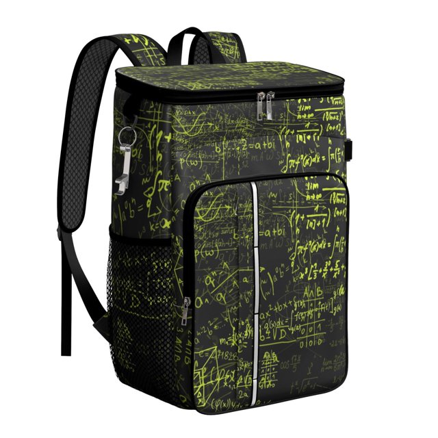 Laboratory Print Insulated Cooler Backpack with Experiment and Science Rules Theme for Teachers, Students, and Researchers