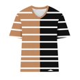 thumbnail image 3 of Plebaso Womens Plus Size V Neck T Shirts Short Sleeve Color Block Tee Summer Casual Loose Tops for Women, 3 of 4