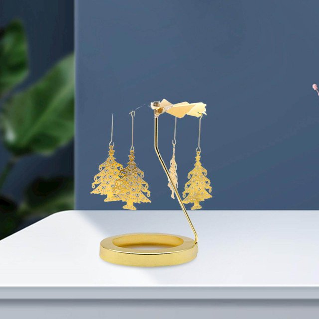 ziyahi Rotating Candle Holder Candlestick Decorative for Living Room Ornament Christmas Tree