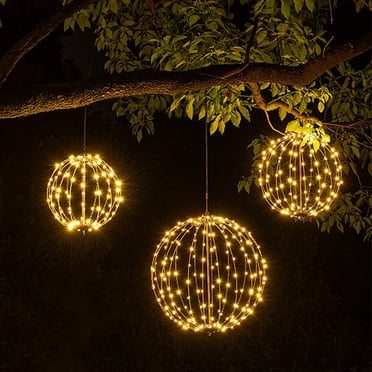 LED Light Ball Water-Resistant Soft Glow Battery Powered Hanging Tree Christmas Outdoor Decorations Ball Lights