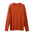 thumbnail image 4 of LUOGENLI Veste Chandail pour Homme à Boutons, Automne et Hiver, Lisse, Confortable, Légère, Drapée, Douce, Agréable pour la Peau, Texturée, Coupe Ajustée, Col Rond, à Manches Longues, Veste Chandail pour Homme Orange, Taille g, 4 of 8