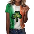 thumbnail image 1 of QIPOPIQ T-Shirts à Manches Courtes pour Femmes à Col Rond T-Shirts de la Saint-Patrick Hauts T-Shirt Shamrock T-Shirt Vert Tunique T-Shirts de la Saint-Patrick Imprimés T-Shirts à Col Rond pour Dames T-Shirts de Fête T-Shirts Graphiques Aubaines, 1 of 4