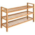 thumbnail image 1 of vidaXL Shoe Rack with 3 Shelves 100x27x60 cm Solid Oak Wood, 1 of 4