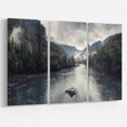 thumbnail image 1 of Designart - Rivière de Montagne avec Brouillard et Pluie - Oeuvre Moderne de Paysage Marin sur Toile, 1 of 4