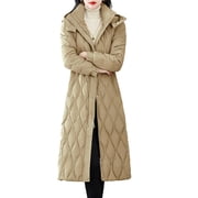 Lovzfmll Winter Clothing for Women, Convertible Long Puffer Jacket Detachable Sleeve Slim Fit Quilted Jackets Winter Coats Outerwear Coats