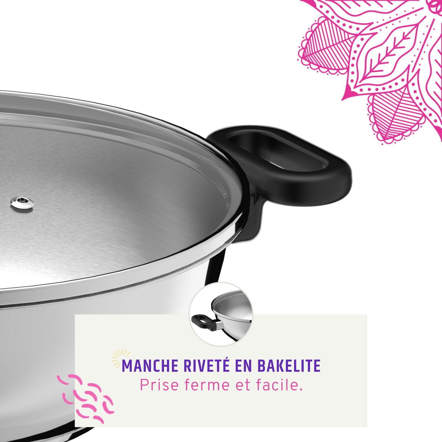Karahi Maharaja en acier inoxydable, avec couvercle