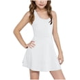 thumbnail image 1 of Diufon Robe de Tennis pour Filles Enfants Sans Manches Dos Nageur Robe de Golf Été Décontractée École Ligne A Robes de Sport, 1 of 9