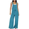 thumbnail image 1 of RKSTN Jumpsuits for Women New Fashion Halter Sleeveless Zipped Pockets Loose Plus Size Rompers Casual Summer Wide Leg Solid Color Long Jumpsuits, 1 of 5