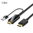 thumbnail image 1 of SharkTRUE Premium HDMI to DisplayPort Cable: 4K 60Hz, Sync Audio Video, Plug & Play, No Flicker, Color Box Packaging, 1 of 8