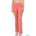 thumbnail image 1 of CHUANK Womens & Plus Stretch Cotton Fold-Over High Waist Bootcut Workout Flared Yoga Pants, 1 of 4