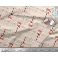 thumbnail image 2 of Soimoi White Viscose Chiffon Fabric Notes & Guitar Musical Instrument Printed Craft Fabric by the Yard 42 Inch Wide, 2 of 5