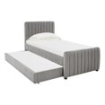 thumbnail image 1 of TOV Furniture Lit Gigogne en Velours Gris Angela Taille Simple, 1 of 7