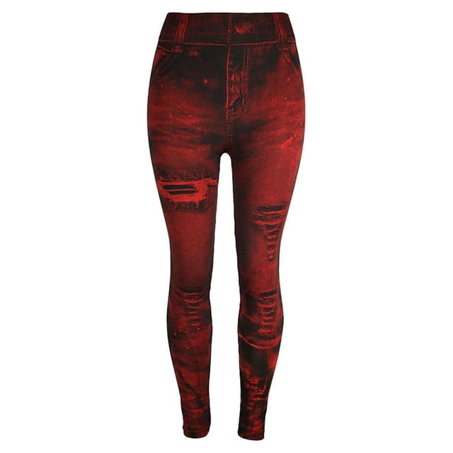 XZNGL Womens Jeans Bottom Pants Coloured Hip-Up Super Bomb Slim Nine-Minute Pants
