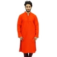 thumbnail image 1 of Atasi Ethnic Men's Kurta Pyjama Set Orange Bollywood Designer Shirt-Large, 1 of 7