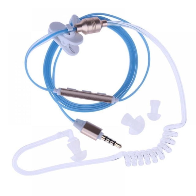 YOPTOP Security Headset Anti-radiation Spiral Tube Earpiece With 3.5 mm Headphone Jack For Or Android Devices,blue
