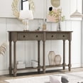 thumbnail image 1 of Newest Console Table Sofa Table Easy Assembly with Two Storage Drawers and Bottom Shelf for Living Room, Entryway (Gray Wash), 1 of 9