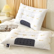 Danhjin Polyester Pillows Cassia Seedes Pillow Core One Set to Protects The Cervical Spine And Help Sleep No Collapse No Deformation Hard Low Pillow Suitable for Bedroom Bedding