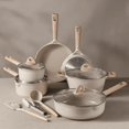 thumbnail image 3 of Carote Ceramic Pans and Pots Set, 13 Piece Industion Kitchen Non-Stick Cookware Sets Taupe, 3 of 6