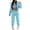 Blue-A, variant on 2025 Women's Solid Color Snow Bib Womens Plus Size Fleece Solid Color with Petite Pant Suits for Women Dressy Wedding Hat Sports Suit Women
