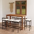 thumbnail image 1 of vidaXL 9 Piece Garden Bar Set with Cushions Brown, 1 of 5