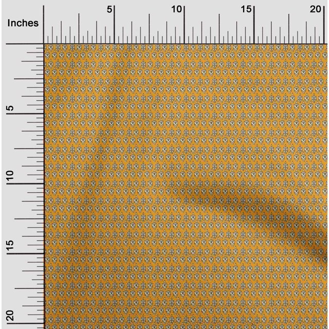 oneOone Polyester Lycra Fabric Leaves & Floral Block Printed Craft Fabric BTY 56 Inch Wide