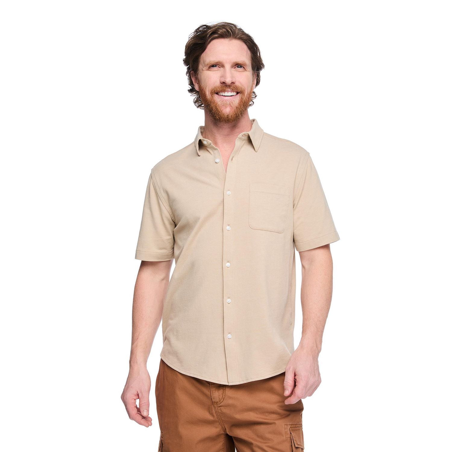 George Men's Knit Button-Up Shirt