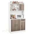 thumbnail image 1 of Costway Buffet de Cuisine à 4 Portes 71 Pieds' Garde-Manger Armoire de Rangement avec Huche Tablette Ajustable Blanc, 1 of 10