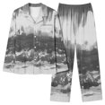 thumbnail image 1 of MeetoTime Pyjama d'Automne pour Femme, Ensemble 2 Pcs, Haut à Manches Longues Boutonné et Pantalon, Tenue de Nuit, 1 of 7
